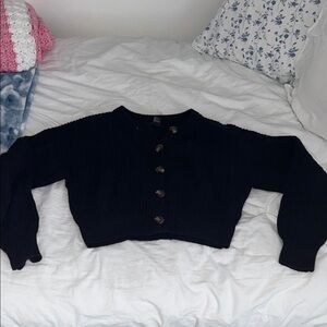 Forever 21 Black Cropped Cardigan